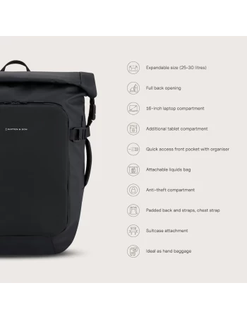 Lisbon – Erweiterbarer & praktischer Rucksack von Kapten & Son